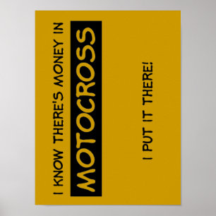 Argent en affiche de vélo de saleté de motocross