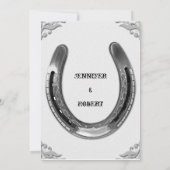 Argent en fer à cheval sur Faire-part de mariage b (Dos)