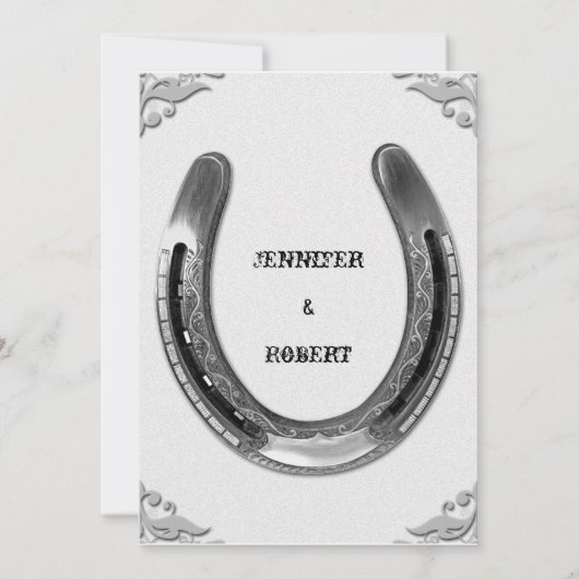 Argent en fer à cheval sur Faire-part de mariage b (Dos)