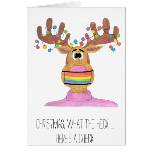 Argent Enfermé Cadeau LGBT Rudolph Reindeer masqué (Devant)