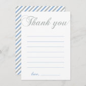 Argent et bleu | Modern Boy Party Merci Note (Devant / Derrière)