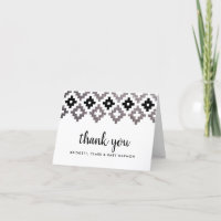 Argent et Boho noir Merci aztèque