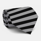 Argent et cravate Horizontal-Rayée de noir (Roulé)