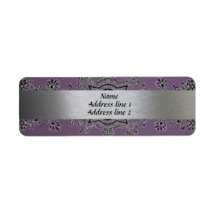 Argent et étiquettes de adresse métalliques