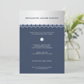 Argent et marine - invitation de Mitzvah de barre (Debout devant)