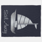 Argent et marine Voilier Fleece Couverture de bate (Devant (Horizontal))