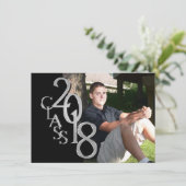 Argent et noir 2018 Photo Graduation Invitation (Debout devant)