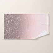 Argent et rose blush pailleté scintillant glamour  (Serviette à main)