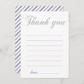 Argent et violet | Fille Fête moderne Merci note (Devant / Derrière)