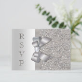 Argent Faux Bow & Diamonds RSVP (Debout devant)