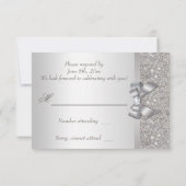 Argent Faux Bow & Diamonds RSVP (Dos)