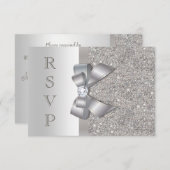 Argent Faux Bow & Diamonds RSVP (Devant / Derrière)