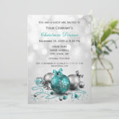 argent Festive Entreprise Noël Invitation (Debout devant)