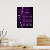 Argent Feuilles Flèche Mariage violet Tableau de s (Cuisine)
