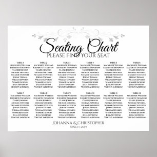 Argent Filigree 12 Tableau Mariage
