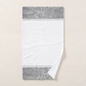 Argent Floral Damask (Serviette à main)