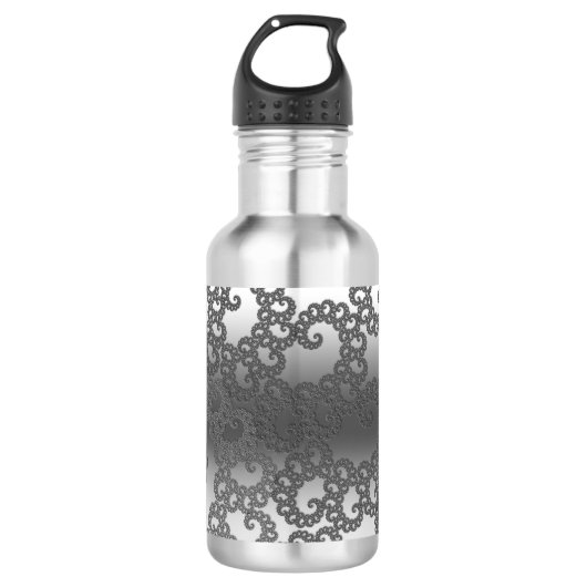 Argent Fractal Art Bouteille en acier inoxydable (Devant)