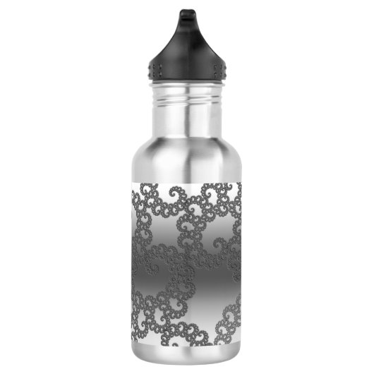 Argent Fractal Art Bouteille en acier inoxydable (Droite)