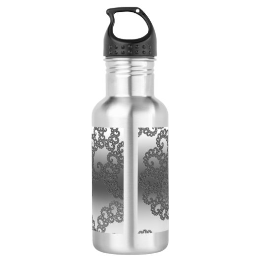 Argent Fractal Art Bouteille en acier inoxydable (Dos)