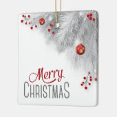 Argent gelé Bouton Rouge Décorations Noël (Gauche)