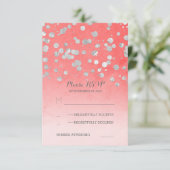 argent glitz rose corail mariage cartes RSVP (Debout devant)