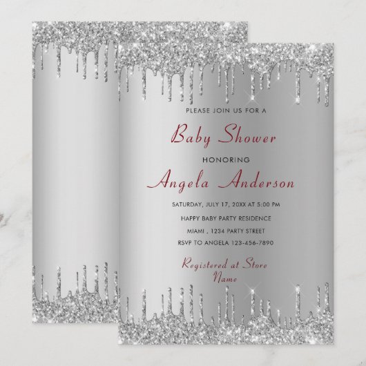 Argent Gold Drivers Baby Boy Shower Invitation Car (Devant / Derrière)