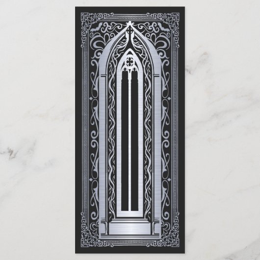 Argent gothique Vampire Cathedral Menu Mariage (Dos)