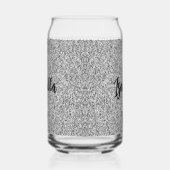 Argent gris éclatant girly bling Nom personnalisé (Gauche)