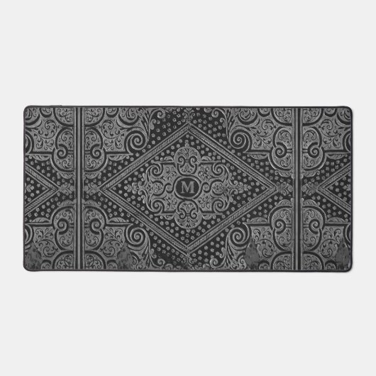 Argent gris ornemental avec sortie initiale (Recto)