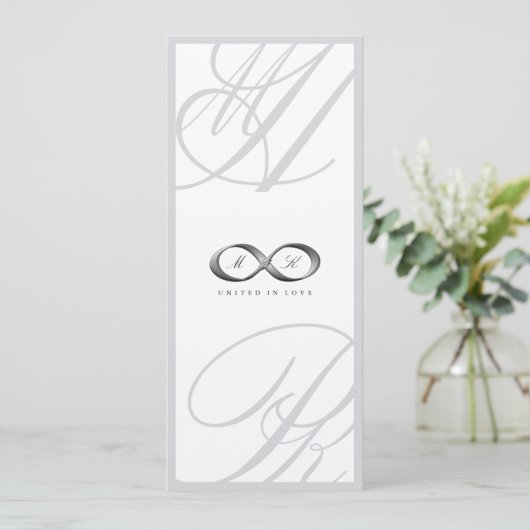Argent Infinity Hand Clasp Mariage Invitation 2 (Debout devant)