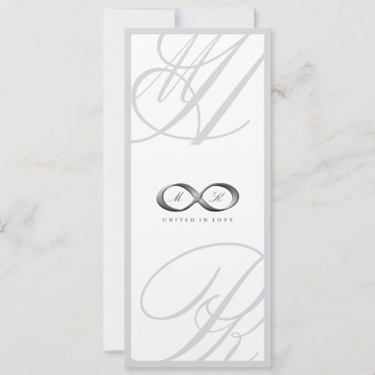 Argent Infinity Hand Clasp Mariage Invitation 2 (Devant)