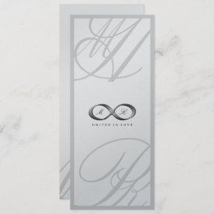 Argent Infinity Hand Clasp Mariage Invitation 2
