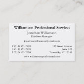 Argent lisse avec les cartes de visite pourpres (Dos)