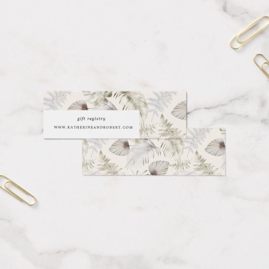 argent luxueux feuillage tropical carte Mariage (Bureau)