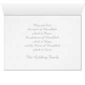 Argent Menorah arc-en-ciel Flames Happy Hanoukka (Intérieur Horizontal (Bas))