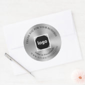 ARGENT | Merci | Stickers LOGO d'entreprise (Enveloppe)