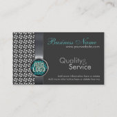Argent métallique élégant Noir avec Cartes de visi (Dos)
