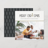 ARGENT MODERNE NOËL DOODLE CARTE PHOTO DE VACANCES (Devant / Derrière)