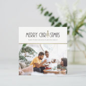 ARGENT MODERNE NOËL DOODLE CARTE PHOTO DE VACANCES (Debout devant)