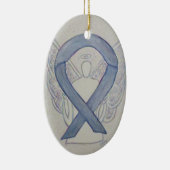 Argent Mystic Awareness Ribbon Angel Ornement (Droite)