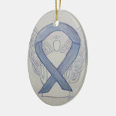 Argent Mystic Awareness Ribbon Angel Ornement (Gauche)