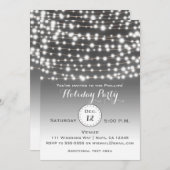 Argent Noël Chaîne Lights Invitation (Devant / Derrière)