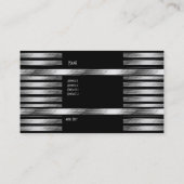 Argent noir Art déco carte de visite (Dos)