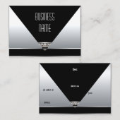 Argent noir Art déco carte de visite (Devant / Derrière)