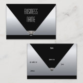 Argent noir Art déco carte de visite (Devant / Derrière)