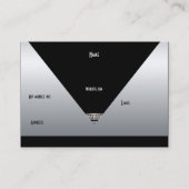 Argent noir Art déco carte de visite (Dos)