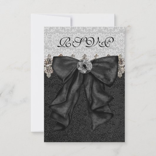 Argent noir Damask RSVP (Devant)