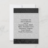 Argent noir Damask RSVP (Dos)