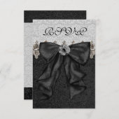 Argent noir Damask RSVP (Devant / Derrière)