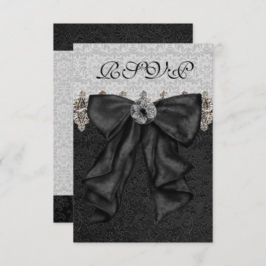 Argent noir Damask RSVP (Devant / Derrière)